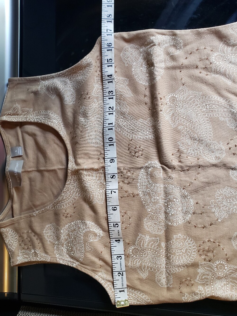 2 Croft & Barrow Cotton Tanks Black Tan Size S - Picture 15 of 15